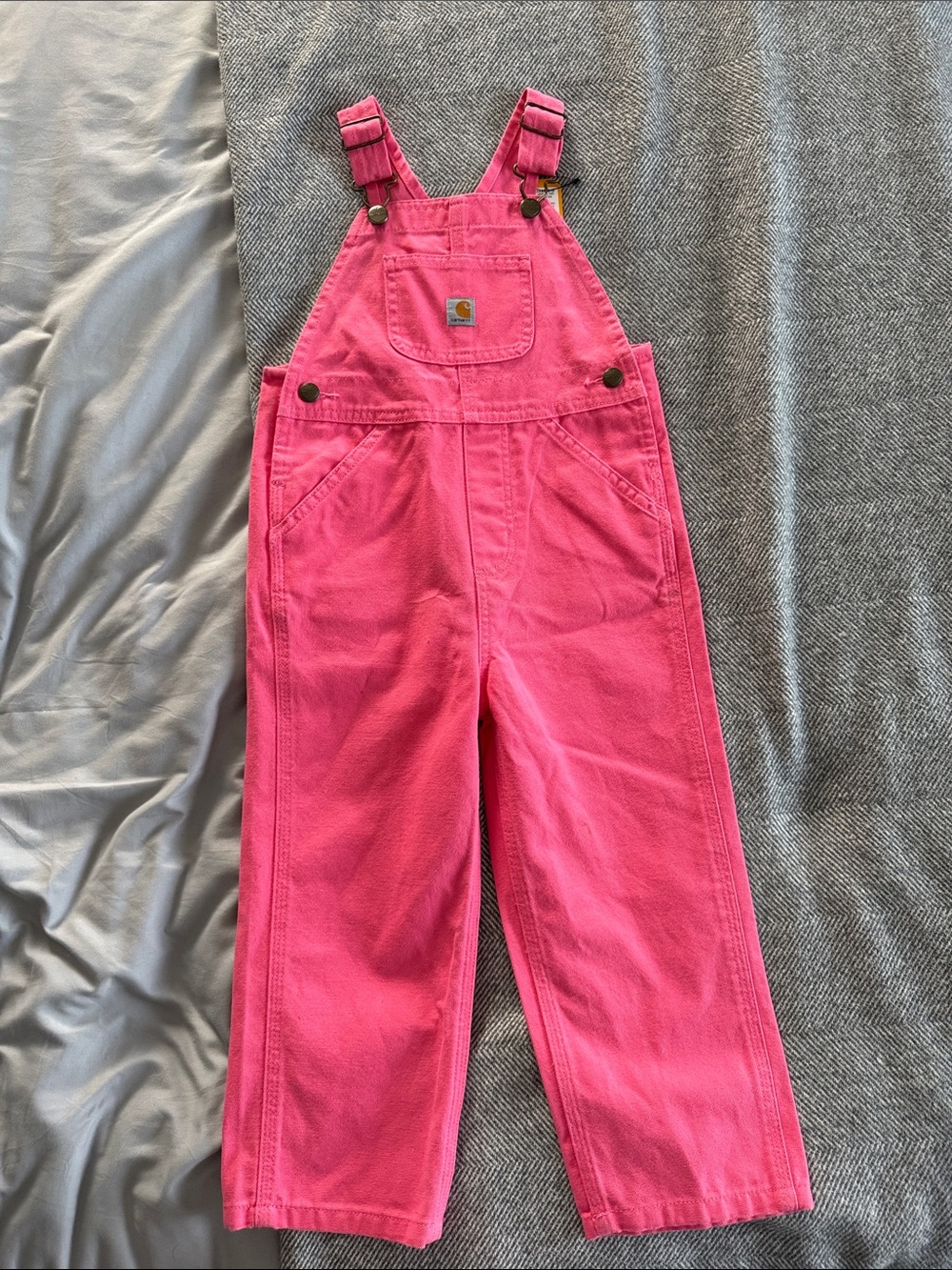 Carhartt Kids Pink Overalls with Adjustable Straps